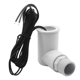 SENLANELEC SS2 Condensate Float Switch - L Shape Overflow Safety Level Sensor for HVAC Drain Pan - White PVC with 3/4" Adaptor & 6FT Wire