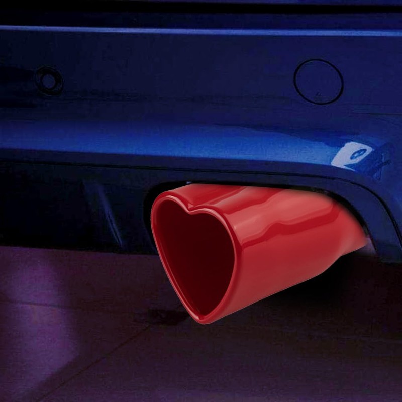 Sakali 63mm Heart-Shaped Tail Pipe Car Stainless Steel Exhaust Muffler