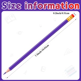 Zhanmai 24 Pieces Purple Pencils with Eraser Pre-sharpened Erasable Checking #2 HB Pencils with Erasable Tops for Writing Drawing Checking Coloring Tests Grading Map Coloring Editing Office Favors