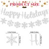 TELAIN Christmas Decoration Set with Glittering Happy Holidays Banner, Snowdrift