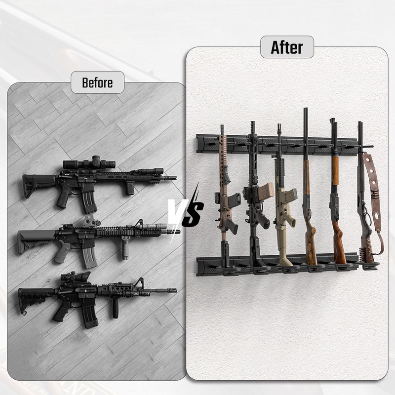 Gun Rack for Wall, Indoor Gun Racks Wall Mount, Adjustable
