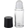 Sluswallow 2 Pcs Black Clear Empty Glass Essential Oil Roller