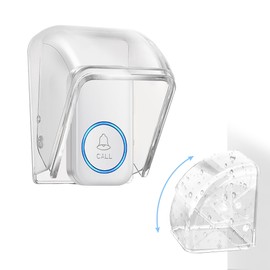 Transparent Doorbell Cover Outdoor, Flip-Top Plastics Waterproof Cover for Bell Button, Wireless Bell, Bell Button, Wireless Doorbell, Outdoor Doorbell (9.7 x 6.4 x 6.4 cm)