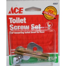 Ace Lot of 3 Kits Toilet Screw Set Mounting Bowl to Floor Mount 1/4" x 2 1/2" 43037