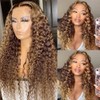 Leruikair 5X5 Lace Frontal Closure Wig Highlight P4/27 Deep Wave