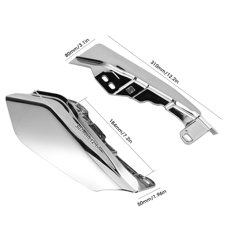 2Pcs Air Deflector Trim Heat Shield Motorcycle MidFrame Trim Fit