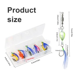 KINHARD Stück Spoons Forelle, Spiralform Angelköder Set, mit Federn Angelköder, Bunt Kunstköder Set, 360° Drehbar Fischköder, für Süß und Meerwasserfische