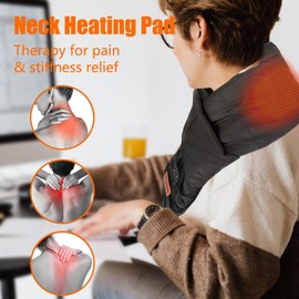 IC ICLOVER Bufanda calentada, almohadilla térmica recargable para el cuello con capucha plegable, bufanda de calefacción eléctrica inteligente, calentador de cuello inalámbrico de calor rápido de 3