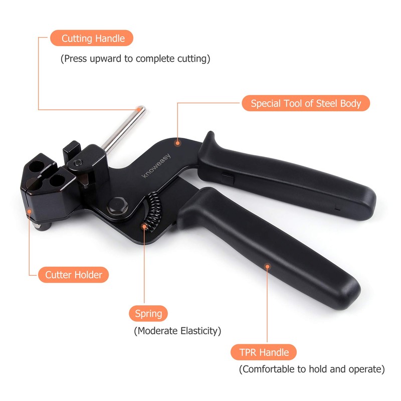 Knoweasy Stainless Steel Cable Tie Gun, Cable Tie Tool and