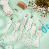 INFUNLY 6PCS Boho White Macrame Keychain Kit Adult DIY Craft