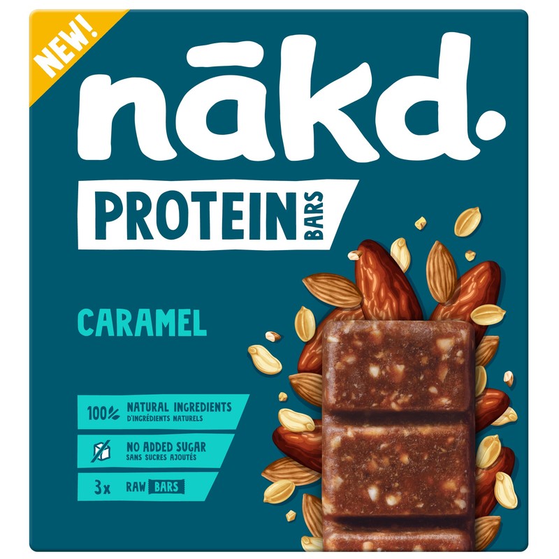 Nākd. Protein Caramelo | Barritas Raw | 3 x 45g