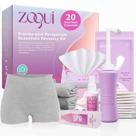 20 Pcs Mom Postpartum Essentials Recovery Kit, Hospital Bag Must Haves for New Mom, Postpartum Pads, Peri Bottle, Cooling Spray, Perineal Cooling Pad Liners, Disposable Underwear, Hot&Cold Packs(Set)