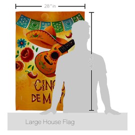 Ornament Collection Dance de Mayo House Flag Eagle Set Summertime Cinco Party Cactus Pinata Sombrero Mexican Fiesta Outdoor Decoration Banner Small Garden Yard Gift Double-Sided, Made in USA
