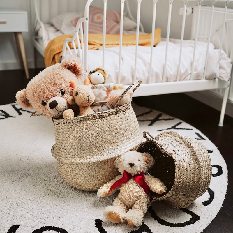 Decorasian Belly Basket, Braided Seagrass Large and Small - Basket
