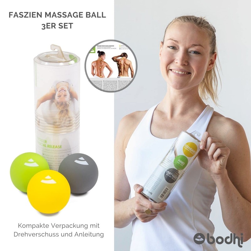Fazien Massage Ball, Set of 3 (Soft/Medium Hard), Back, Buttocks