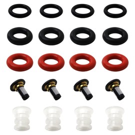 Upgraded Fuel Injector Repair Kit Includes O-rings Filters Seals Caps for Honda CR-V LX Sport Utility 4-Door 2.4L 2354CC 144Cu. In. l4 GAS DOHC Naturally Aspirated 2002 2003 2004