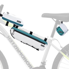 Clever Wrench Bicycle Bag, 3-Piece Set, Waterproof, Frame, Top Tube, Saddle, Large Capacity, Small Items, Easy Installation, Fastening, Polyester, Road Bike/MTB, Commuting to Work or School, Outdoor (Set of Set)