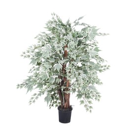 Vickerman Everyday 4' Artificial Silver Maple Extra Full Bush in A Black Plastic Pot - Realistic Indoor Greenery Decor - Faux Potted Decoration for Home Or Office Accent
