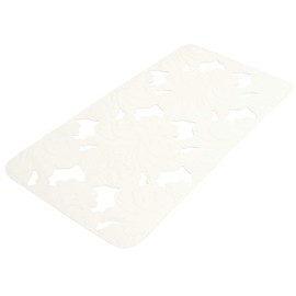 Lashuma Barocco Bath Mat White Stylish Bath Mat with Holes 72 x 36 cm Baroque Style