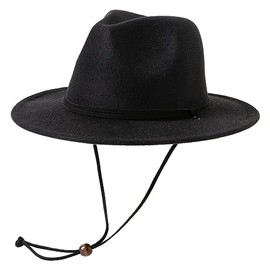Jastore Kids Girls Boys Classic Wide Brim Floppy Belt Buckle Fedora Hat Wool Felt Hat (Style A-Black, 4-9 Years)