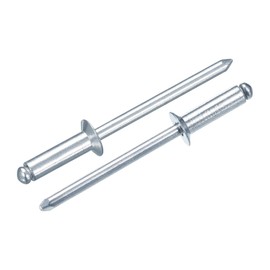 sourcing map 50Pcs 5/32"x1/2" Countersunk Head Blind Rivets, Zinc-Plated Carbon Steel Grip and Mandrel Cap Blind Rivets, Silver