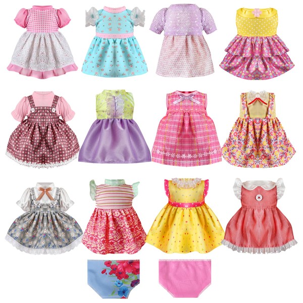 Alive Baby Doll Clothes and Accessories - 12 Sets Girl Doll Princess Dress for 12 13 14 Inch Bitty Doll Clothes - Cute Alive Doll Accessories Outfits for Little Girls Christmas Birthday Gifts