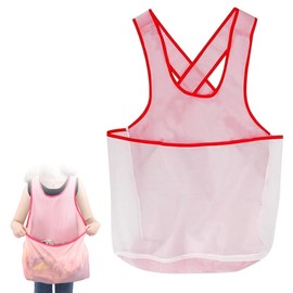 Portable Clothes Drying Apron, Large Capacity Waterproof Laundry Apron with Pouch, Gardening Apron Halter Cross Back Bandage Laundry Apron Oxford Fabric with Mesh Apron for Cloth Drying Fruit Picking