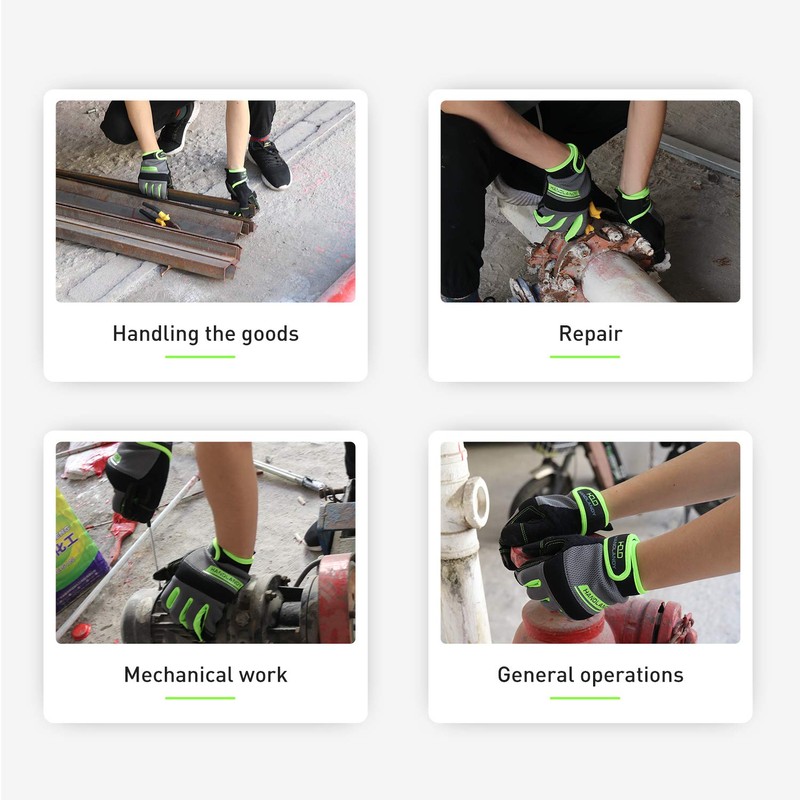 HANDLANDY Utility Work Gloves Mens & Women, Safety Mechanic Working