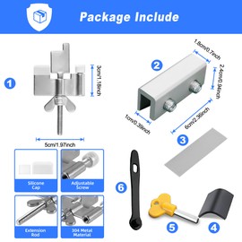 Douevo 1 Pack Travel Portable Door Lock and 2 Pack Window Security Lock. Provides Double Protection, Suitable Security Equipment for Home, Office, Apartment(Door Lock & 0.4 in Silver Window Lock)