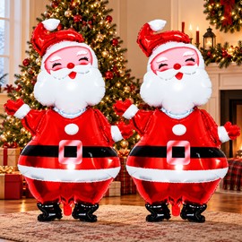 Large Santa Claus Foil Balloons for Christmas Decorating – 2-Pack 119cm Holiday Party Decorations for Festive Displays
