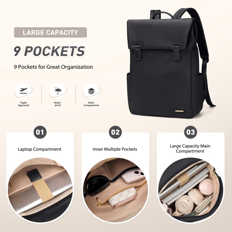 GOLF QUALITY Women Laptop Backpack Computer Backpacks Carry On Waterproof