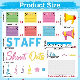 Staff Shout Outs Bulletin Board Decorations Colorful Staff Shout Outs Bulletin Board Set Appreciation and Recognition DIY Craft Cutouts for Back to School Classroom Office Door Wall Decor Supplies