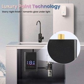 AILOOCEDI 2025 Upgraded Tankless Water Heater Electric 110V Under Sink Small Hot Water Heater On Demand for Kitchen Bathroom 3000W Large Screen Black