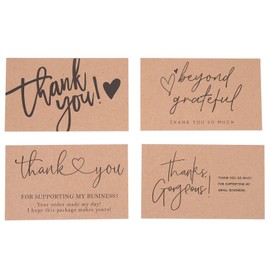 Ahvqevn 120 Pieces Exquisite Kraft Paper Thank You Cards for Small Business Thank You Cards, Gift Decoration Cards