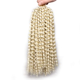 Leeven 2 Packs Blonde Synthetic Water Wave Passion Twist Crochet Braids Hair for Women 12 Inch Short Bohemian Twist Braiding Hair for Distressed Butterfly Locs Hair 613#