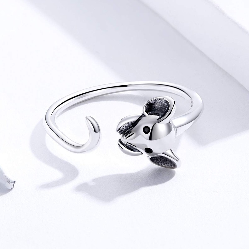 Rockyu Men's Ring, 925 Silver, Children's Year, Zodiac Sign, Design,