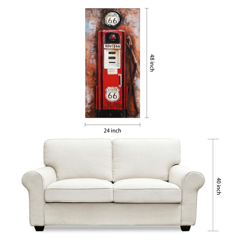 Empire Art Direct "Gas Pump" Mixed Media Hand Painted Iron