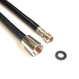 Reinforced Hose Shower Hose for Dish Rinser, M15 x 1 and 1/2 Inch Cone Nut, Nylon Black or VA Braid for Kitchen Tap with Extendible Shower, Replacement Shower Hose (Black, 2000 mm)