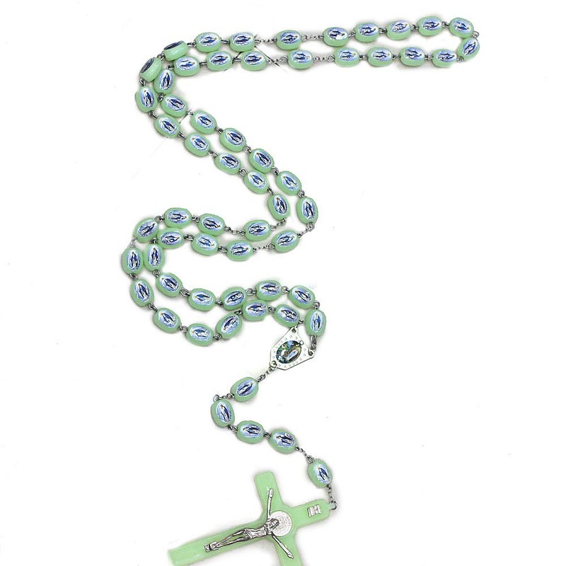 RICHRAIN Luminous Wall Rosary Beads Glow in Dark, Catholic Large