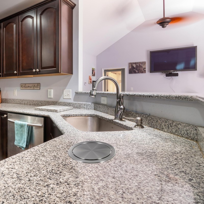 Simple Trash Grommet for Kitchen Countertop with Auto Cover, 8.2