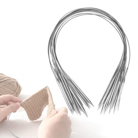 16 Inch Circular Knitting Needles Set 12 Pack, Stainless Steel Knitting Needles 12 Sizes Crochet Needles for Knitting short circular knitting needles for Hats, Socks, Baby Booties (1.75mm-7mm)