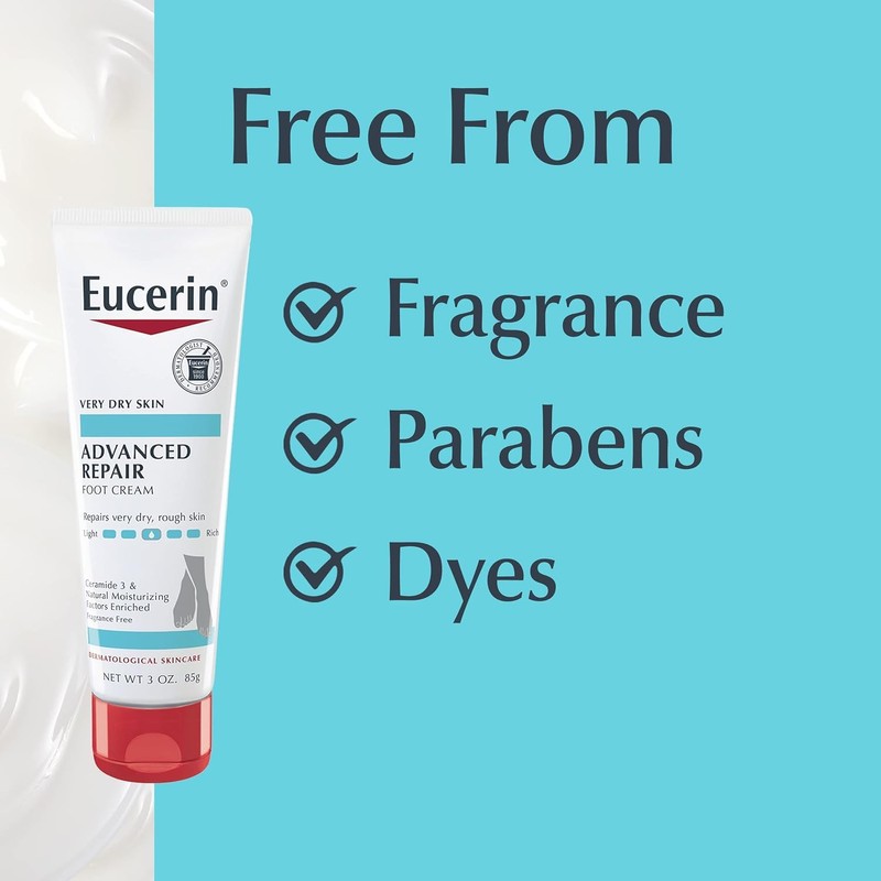 Eucerin Dry Skin Therapy Foot Creme, Plus Intensive Repair, 3-Ounce