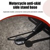 Universal Motorcycle Kickstand Pad CNC Side Stand Silver Tone