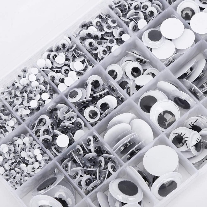 1298Pcs Wiggle Eyes con Autoadhesivo, 4-25mm Googly Wiggle Eyes Pegatinas