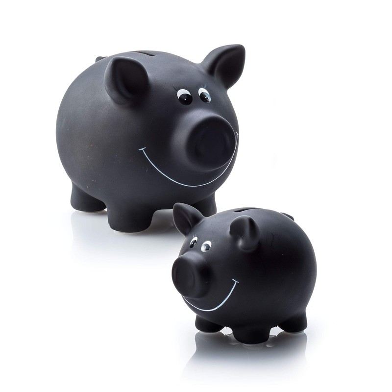 Ceramic Piggy Bank for Writing on Blackboard Varnish with Chalk
