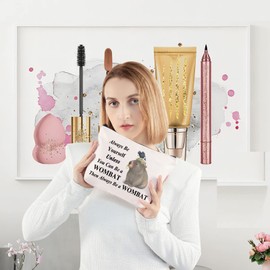 LEVLO Funnny Wombat cosmetic Make Up Bag Gift For Wombat Lover Always Be Yourself Unless You Can Be a Wombat Make Up Zipper Pouch Bag For Women Girls (Be a Wombat)