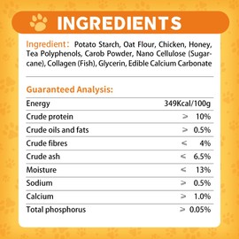 FAYWELL - Honey Dog Chewing Treat with Tea Polyphenols and Dietary Fiber, Chicken & Honey Taste, Low-Fat Protein, 5pcs
