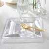 supernal 100pcs Square Dessert Plates with 100pcs Gold Dessert Forks