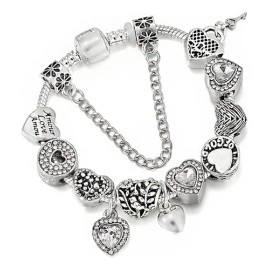 Pulsera Con Cuenta Moda Con Accesorio De Corazón Para Mujer