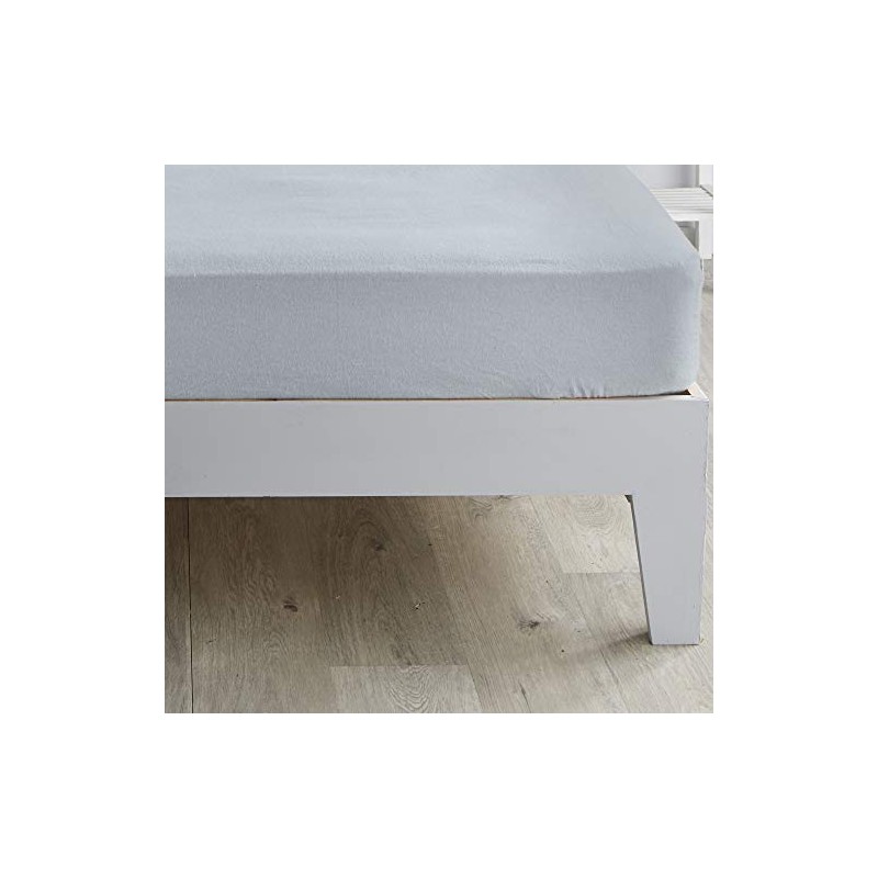 Fusion Silver Brushed Cotton Single Fitted Sheet - 90 x